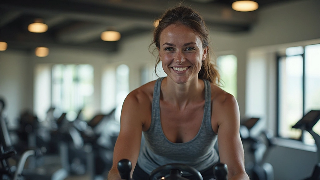 Persoon die cardiotraining doet in een modern fitnesscentrum met trainingsapparatuur